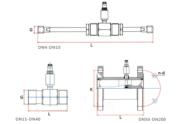 dn20液體渦輪流量計(jì)外形尺寸圖